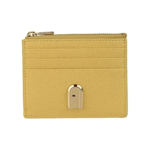 Furla 1927 Collection Текстурированный кожаный кошелек для монет держатель для карт маленький женский желтый