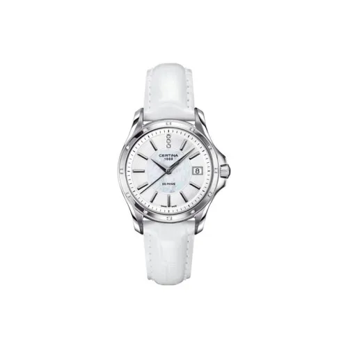 CERTINA Urban Element Collection Кварцевый механизм Женские часы 32 мм Серебристый циферблат Корпус из нержавеющей стали Кожаный ремешок