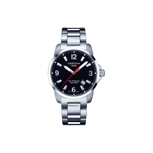 Коллекция Certina Men's Quartz Кварцевые мужские часы Циферблат 40 мм Черный