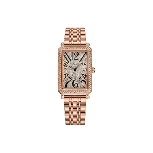 Meibin Кварцевый механизм нержавеющая сталь ремешок часы женский циферблат золото