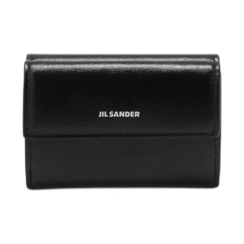 JIL SANDER Кошелек из коровьей кожи мини женский черный