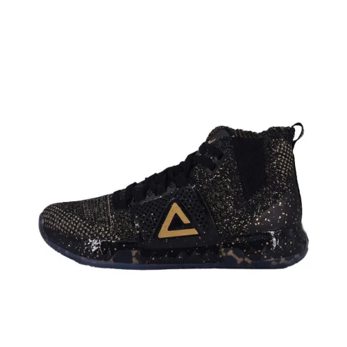 PEAK Howard 3 Амортизаторы Slip-resistant и устойчивые к истиранию Высокие баскетбольные кроссовки для мужчин Черный Золото