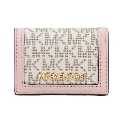 MICHAEL KORS Jet Set Travel Покрытый холст Кошелек Экстра Маленький Женский Румяно-розовый с Многоцветным