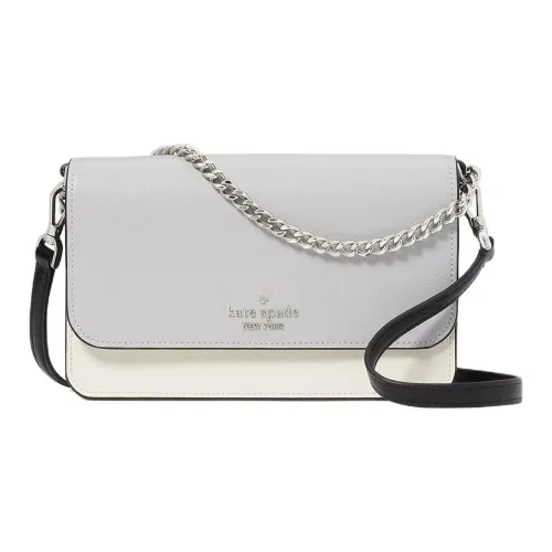 Kate Spade Крестообразная текстура кожа сумка через плечо маленькая плечевая сумка женский платиновый серый и многоцветный