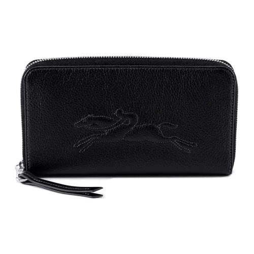 LONGCHAMP Le Foulonné Полиэстер с кожаными вставками Кошелек Унисекс Черный