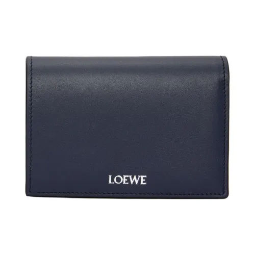 LOEWE Яркий Nappa Телячья кожа Кошелек Мужской Темно-морской синий и Черный