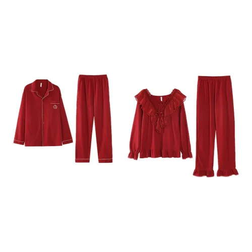 Qin Jing Красный Унисекс Пижамные комплекты