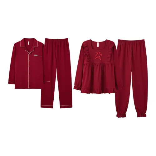 Qin Jing Красный Унисекс Пижамные комплекты