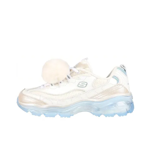 Skechers D'LITES CRYSTAL Let It Snow Низкий Топ Кроссовки с Толстой Подошвой Женские Белые
