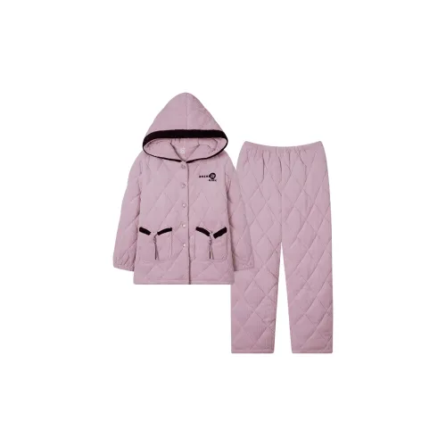 Sha Qian Пижамный комплект зимний женский розовый фиолетовый