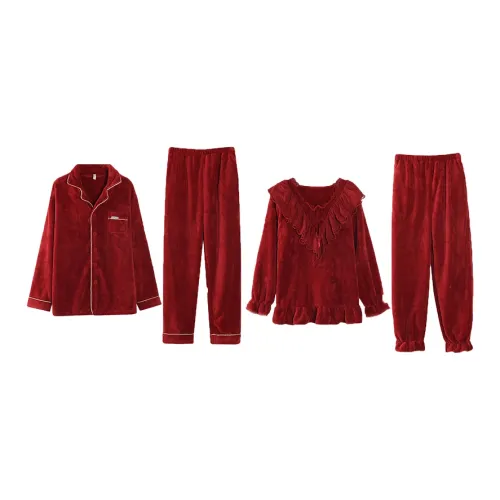 Qin Jing Красный Унисекс Пижамные комплекты