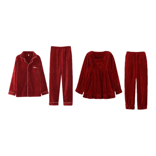 Qin Jing Красный Унисекс Пижамные комплекты