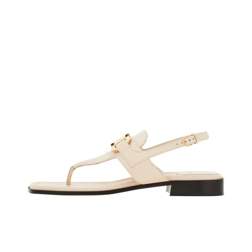 FERRAGAMO GANCINI ONE Ремешок Сандалии 1,5 см Женские Белые