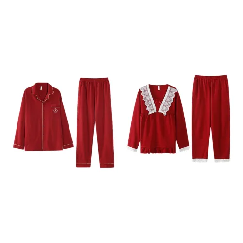 QINJING Красный Унисекс Пижамные комплекты
