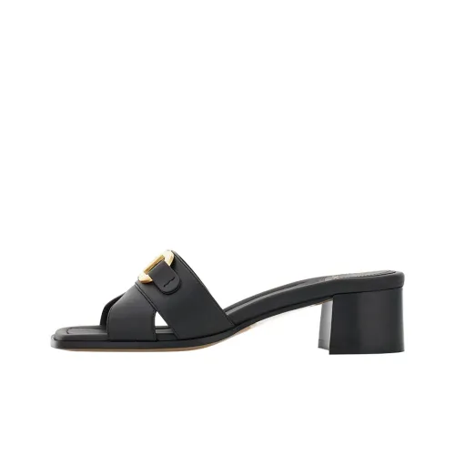 Ferragamo Gancini Quiet Slippers 4CM Женские Черные