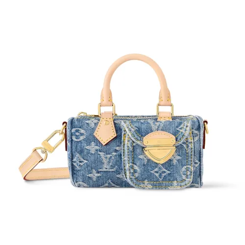 LOUIS VUITTON NANO SPEEDY Деним Сумка Сумка через плечо Сумка через плечо Экстра мини Женская Синяя