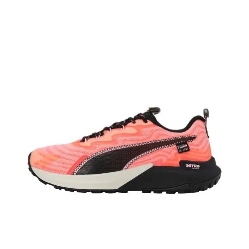 PUMA Fast Trac Nitro Амортизация Износостойкий Низкий Топ Беговые кроссовки Женские Розовый Черный