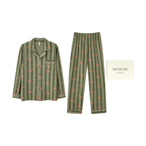 MIOJUER Пижамный комплект мужской травяного зеленого цвета