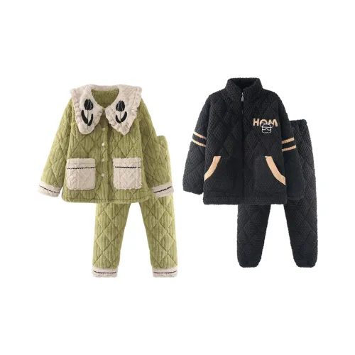 Chun Xi 8764 Женские Травяной зеленый 8755 Мужской Черный Унисекс Пижамные комплекты