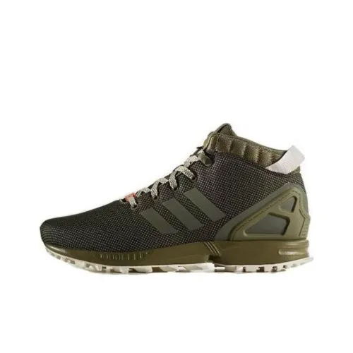 Adidas Originals ZX Flu 5 8 Trail Амортизация Износостойкий MID Топ Повседневная обувь Унисекс Зеленый
