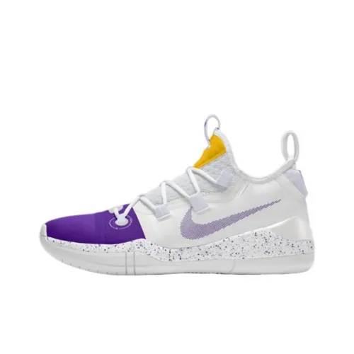 Nike Kobe AD Slip-resistant Abrasion-resistant Low-top Баскетбольные кроссовки Мужские Белый Фиолетовый
