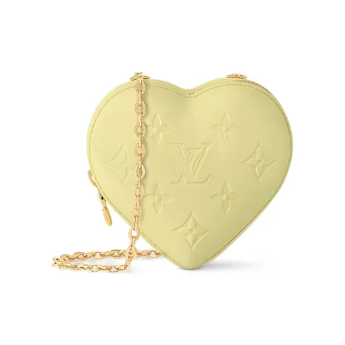 LOUIS VUITTON Keep My Heart Кожа Монета Кошелек Стандартный Женский Светло-желтый