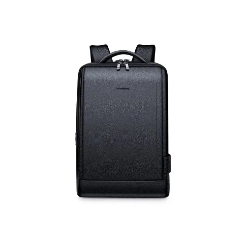 WilliamPOLO Рюкзак из коровьей кожи средний унисекс черный