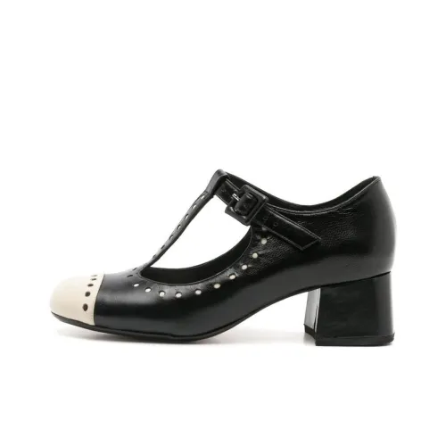 Sarah Chofakian Грубый каблук Туфли Мэри Джейн 4CM Женские Черный