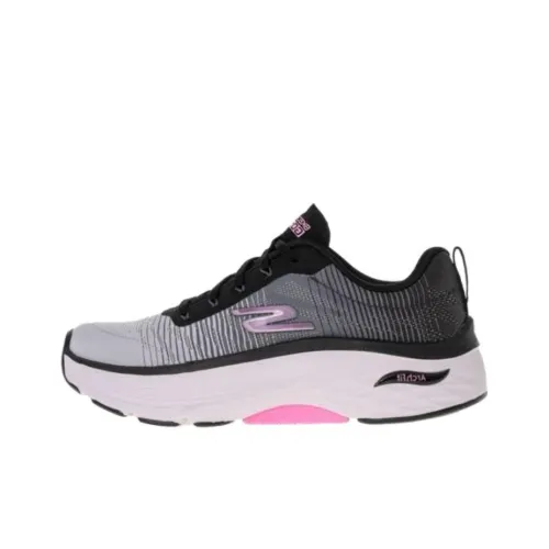 Skechers GORUN Max CUSHIO Low Топ Беговые кроссовки Женские Черный Серый