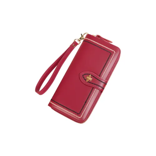 Banyanu Кошелек из коровьей кожи Женские Апельсин Павлиний синий Коричневый Античный желтый Бургунди Двотонный бургунди