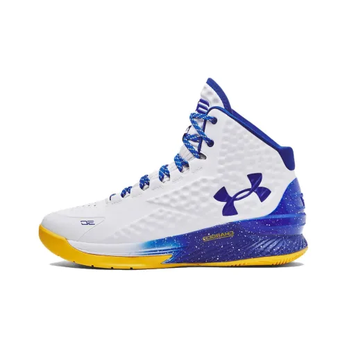 Under Armour Curry 1 Баскетбольные кроссовки Низкий топ Белый Синий Желтый Унисекс