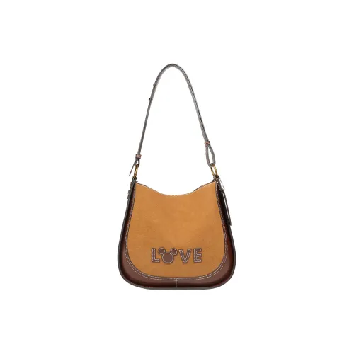 Disney Mickey Series ПУ (полиуретан) Сумка через плечо Сумка-тоут Сумка для покупок Сумка через плечо Сумка на плечо Большая женская Коричневый