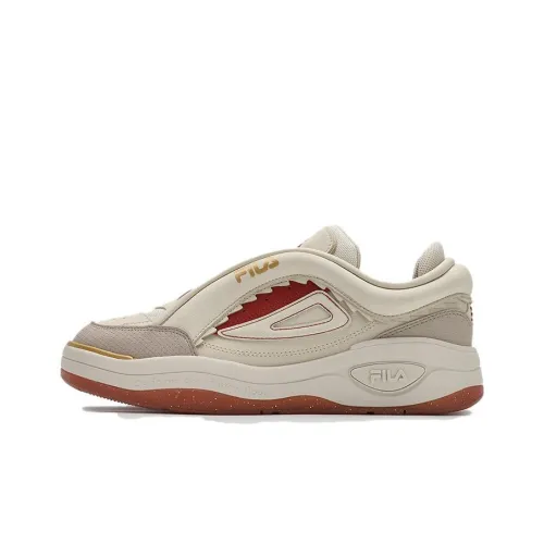 FILA MIX 2 Устойчивые к истиранию Низкие Кроссовки для скейтбординга Мужские Бежево-красные