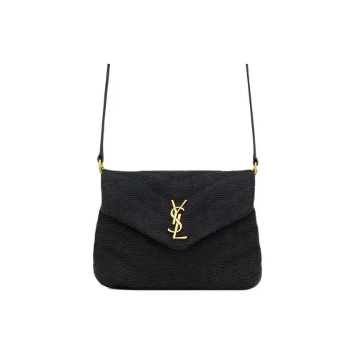 SAINT LAURENT LOULOU Хлопок Сумка через плечо Сумка на плечо Женская Черная