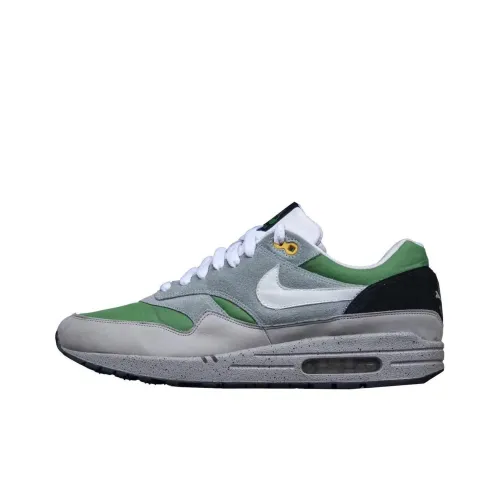 Nike Air Max 1 Амортизация Низкий Топ Повседневная Обувь Мужская Серый Зеленый
