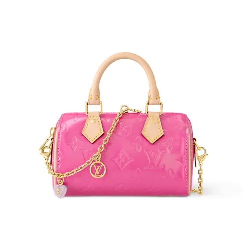 LOUIS VUITTON Speedy Сумка из крупнозернистой коровьей кожи Подушка Сумка через плечо Сумка через плечо Экстра мини Женская Розовая