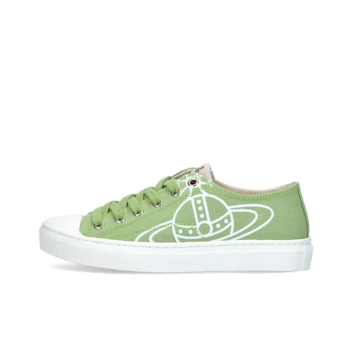 Vivienne Westwood Canvas Shoes Low Top Green Women's