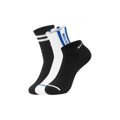 Skechers 3 шт Угольно-черный/Ярко-белый/Угольно-черный/036Y Унисекс Колено высокие Носки