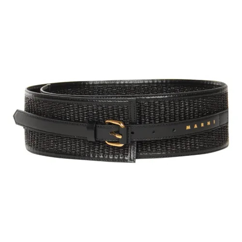 MARNI Raffia Belt Women's Black