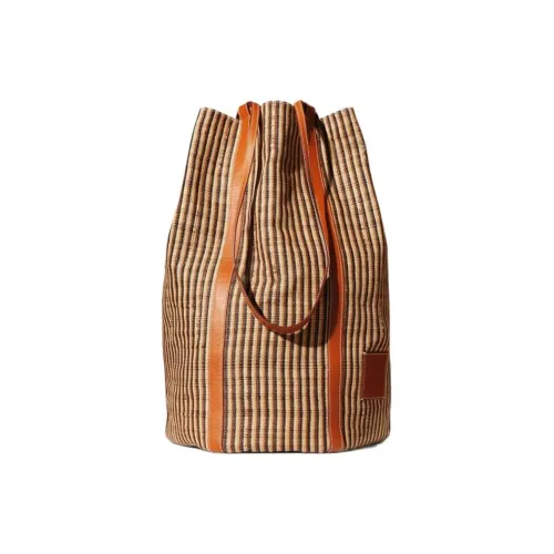 Loro Piana Сумка через плечо из льна и хлопка женская коричневая