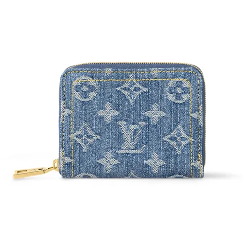 LOUIS VUITTON Zippy Denim Wallet Women's Denim Blue LOUIS VUITTON Zippy Деним Кошелек Женские Джинсовый Синий