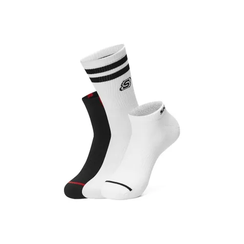 Skechers Stroll 3 Pack Bright White/Carbon Black/Bright White/036X Unisex Knee High Socks