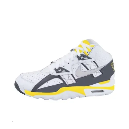 Nike Амортизация Износостойкий MID Топ Беговые кроссовки Унисекс Серый Белый Желтый