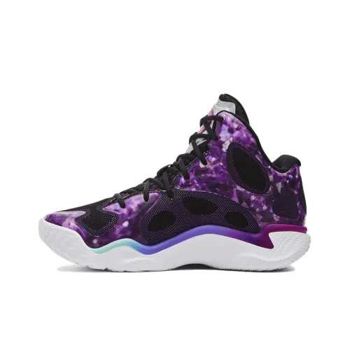 Under Armour Curry Spawn FloTro Баскетбольные кроссовки Low Топ Фиолетовый Белый Унисекс