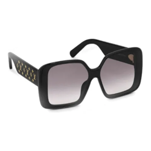 LOUIS VUITTON Ацетат Нерегулярная форма Солнцезащитные очки Женские Черный