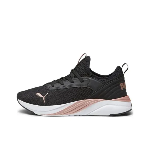 PUMA Softride Series Износостойкие Дышащие Низкие Беговые Кроссовки Женские Черные Розовые