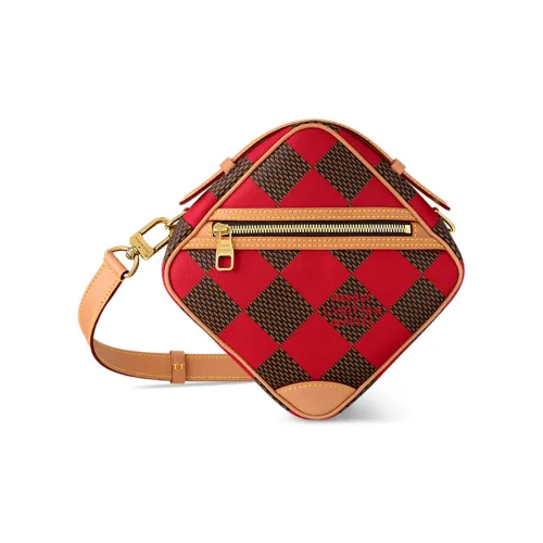 LOUIS VUITTON ChessMessenger Кожаная Сумка через плечо Сумка на плечо Женская Оранжевая Коричневая