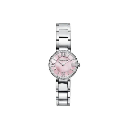 TIFFANY CO. Women's Watch Кварцевый механизм ремешок из нержавеющей стали 24 мм розовый циферблат