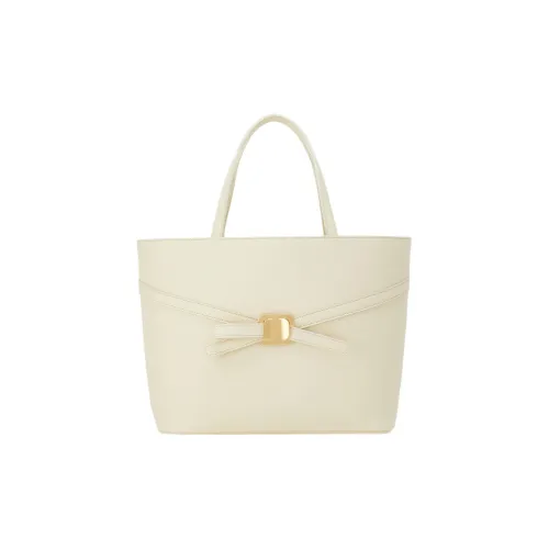 Ferragamo Кожа Тоут Сумка Сумка для покупок Маленькая Сумка Женская Белая