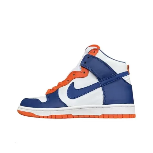Nike Dunk High Амортизация Износостойкие Высокие Кроссовки для Скейтбординга Унисекс Синий Белый Оранжевый